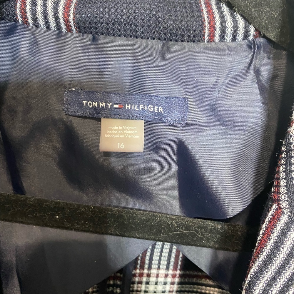Tommy Hilfiger Tartan/Plaid Navy Blazer - Picture 6 of 9